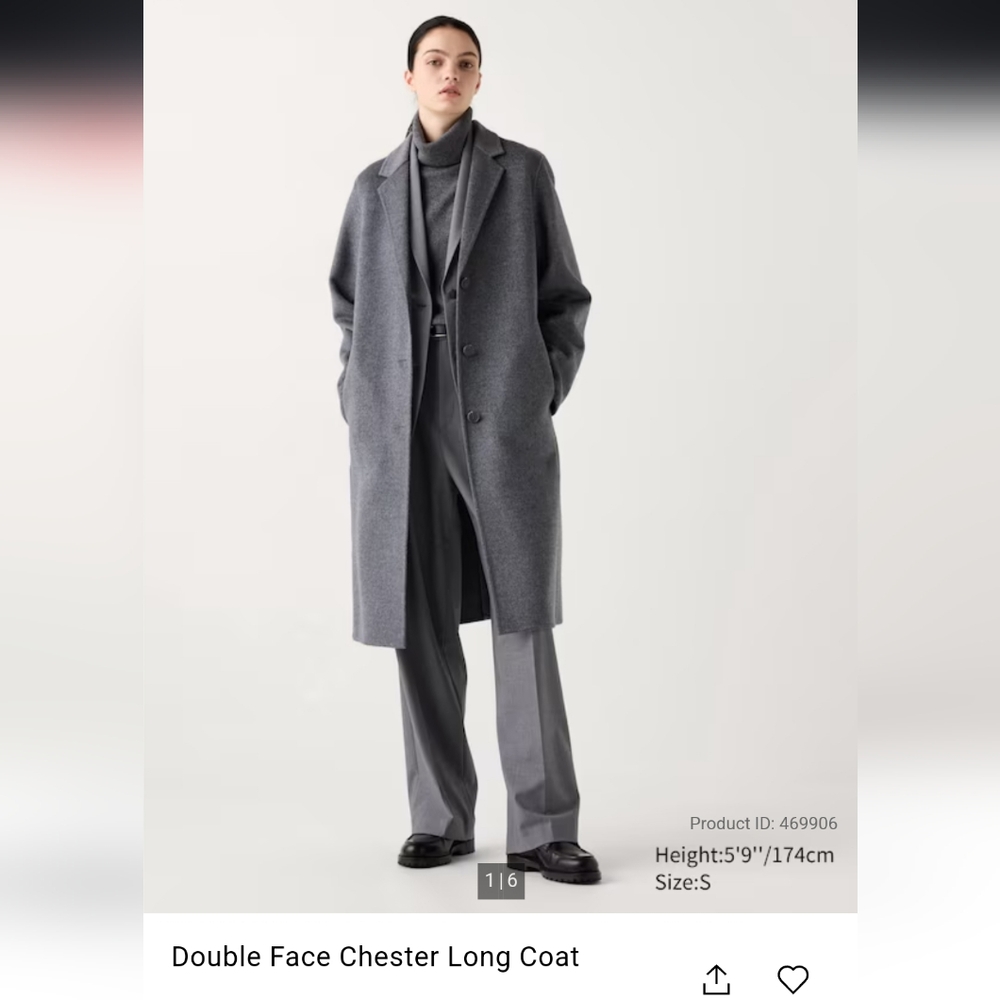 Uniqlo double faced Chester long coat